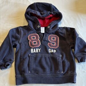 GAP Kids - Navy Pullover Hoodie with Red Accents